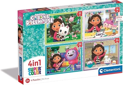 Clementoni-Puzzel 4In1 Gabby'S Dollhouse Kinderpuzzels 3 jaar 21524 Meerkleurig
