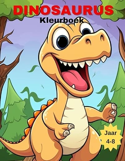 Dinosaurus Kleurboek voor Kinderen 4-8 Jaar: Ontdek de Wereld van Prehistorische Wezens met Spannende Kleurplaten