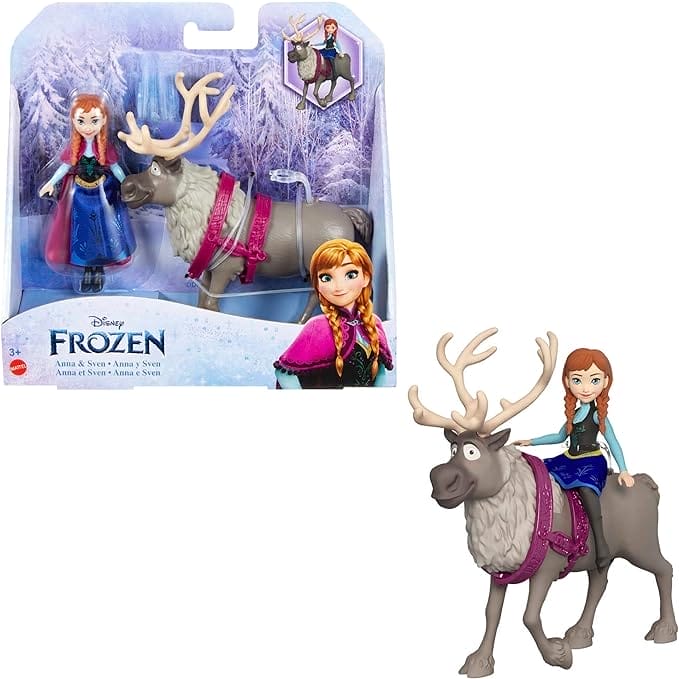 Disney Frozen speelgoed, beweegbare kleine Anna pop en Sven het rendier, geïnspireerd op de Disney Frozen films, cadeaus voor Kinderen, HLX03