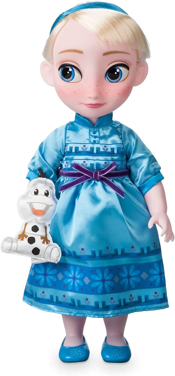 Disney Store officiële Elsa, pop uit animatiefilmcollectie, Frozen, 39 cm, echt uitziend haar, outfit, schoenen, collector's item, prinsessenpop, geschikt voor 3 jaar en ouder