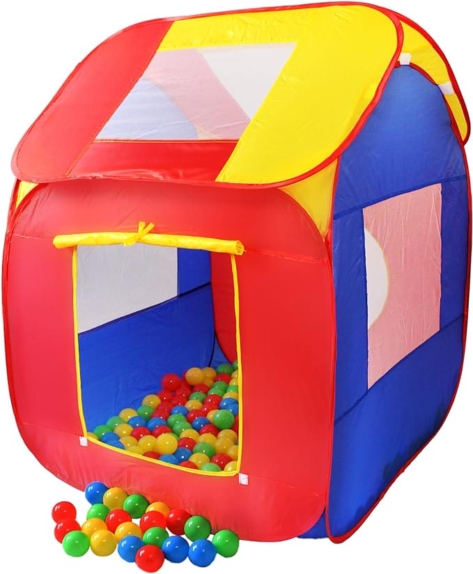 KIDUKU® kinderspeeltent ballenbak pop-up speeltent + 200 ballen + opbergtas voor binnen en buiten