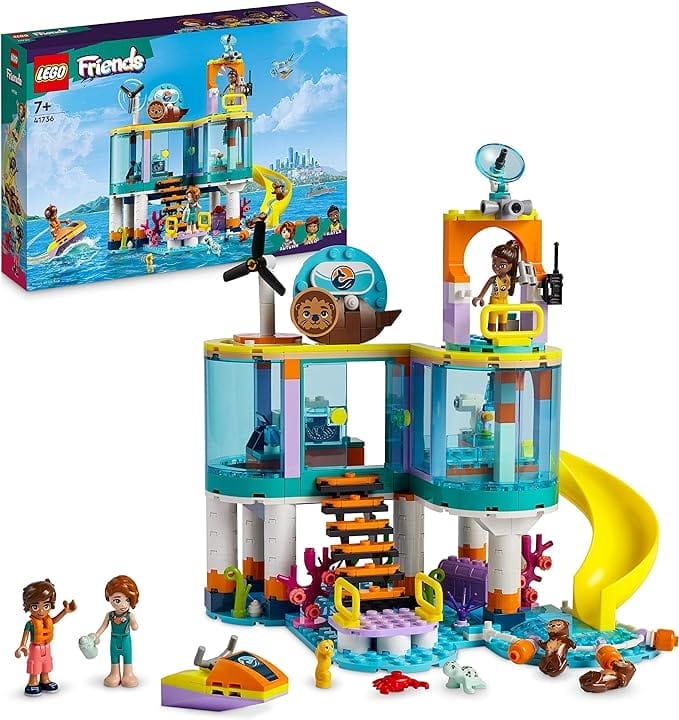 LEGO 41736 Friends Reddingscentrum op zee Set voor Kinderen met Otter, Zeepaard en Schildpad Figuren, Dierenverzorging en Dierenarts Speelgoed voor Kinderen, Meisjes en Jongens vanaf 7 Jaar