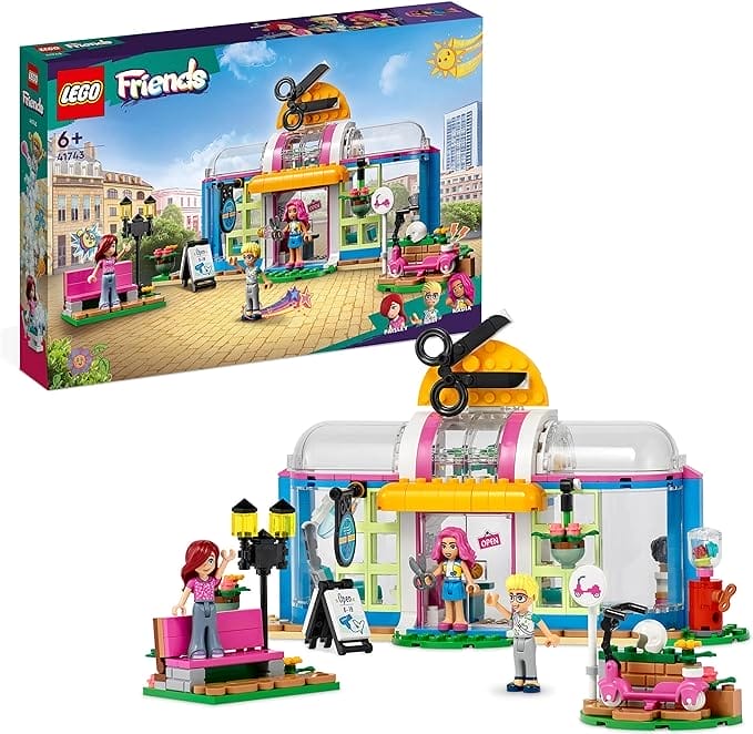 LEGO 41743 Friends Kapper, Speelgoed Kapsalon met Paisley en Olly 2023 Personages Minipoppetjes met Verwisselbare Kapsels en Gezichtsuitdrukkingen, Entertainment voor Kinderen vanaf 6 jaar