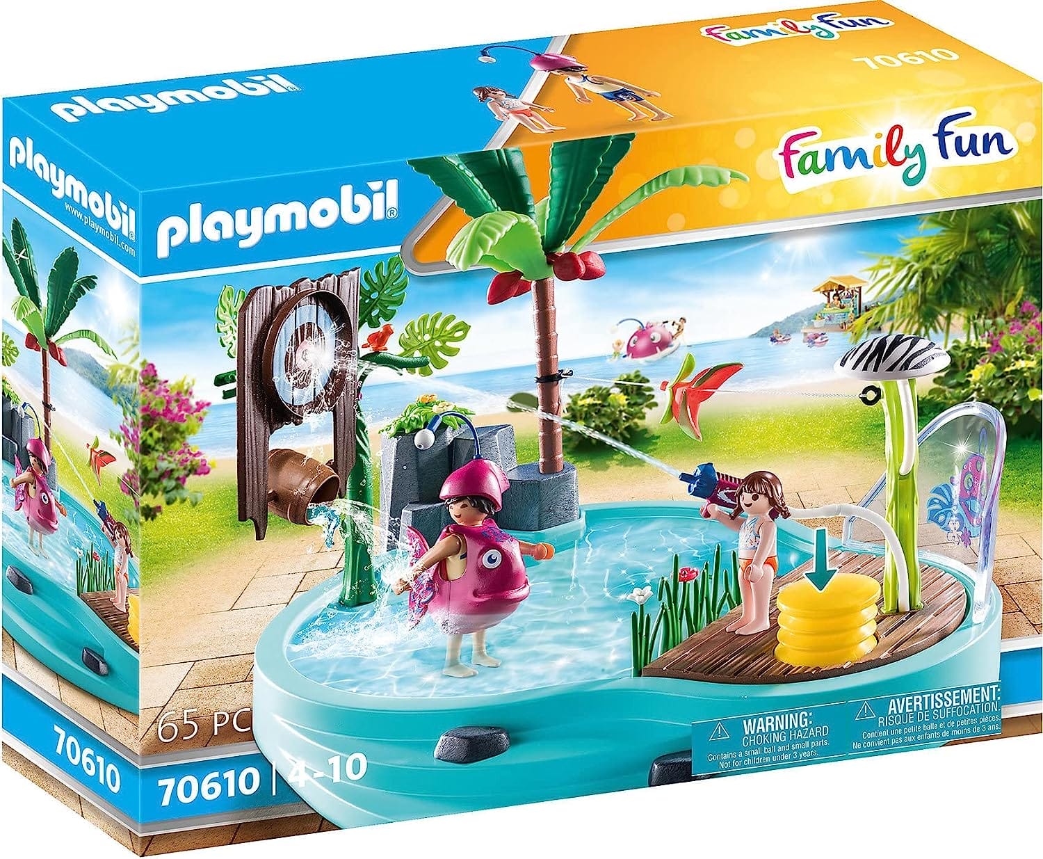 PLAYMOBIL Family Fun Leuk zwembad met watersplash - 70610