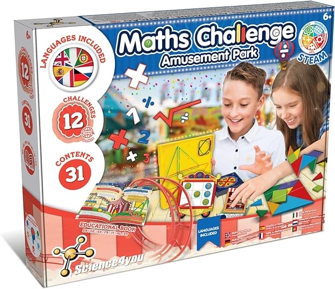 Science4you Wiskundige Uitdaging - speelgoed voor kinderen met educatieve spelletjes 5 6 7 8+ jaar - 12 wiskundige spelletjes Montessori voor kinderen - bordspel voor kinderen 5 6 7 8+ jaar