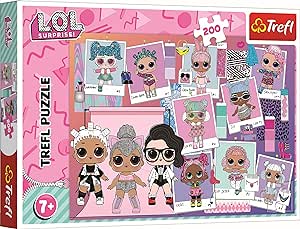Trefl - L.O.L. Surprise, Lieve Poppen - Puzzle 200 Elements - Kleurrijke Puzzels voor Kleine fans van poppen L.O.L., Creatief Entertainment, Plezier voor Kinderen vanaf 7 jaar