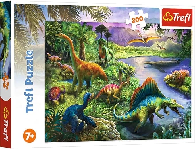 Trefl, Puzzel, Roofzuchtige dinosaurussen, 200 elementen, voor kinderen vanaf 7 jaar