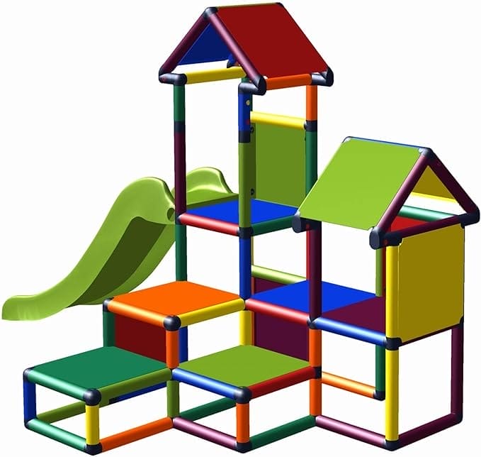 move and stic Speeltoren klimtoren Gesa met glijbaan voor peuters met kruiptunnel Mas (7 kleuren multicolor)