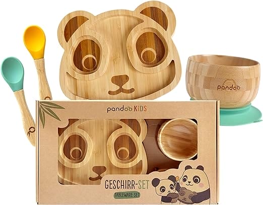 pandoo Kinderservies set van bamboe
