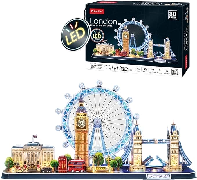 3D Puzzel Londen - 3D Puzzels Bekende Gebouwen| 3D Meerkleurige puzzel | 3D Puzzel Vanaf 8 jaar l 3D Puzzel Model Bouw l 3D DIY Bouw Kit l 3D Puzzel Wereldsteden