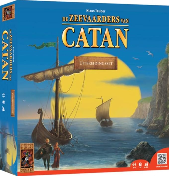 999 Games - Catan: Zeevaarders Bordspel - Uitbreiding vanaf 10 jaar - Een van de beste spellen van 2012 - Klaus Teuber - Modular board - voor 3 tot 4 spelers - 999-KOL03B