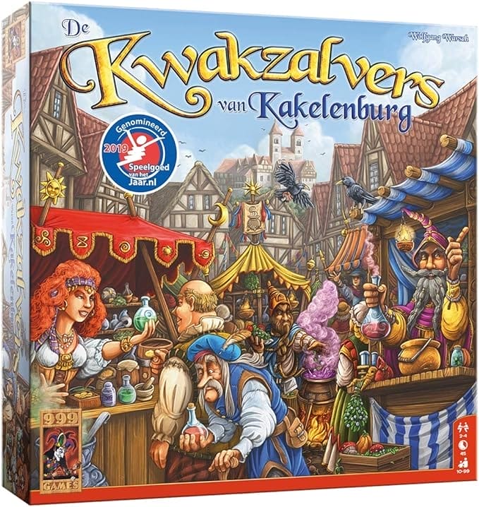 999 Games - De Kwakzalvers van Kakelenburg Bordspel - vanaf 10 jaar - Genomineerd voor de Nederlandse spellenprijs 2019 familie, Winnaar speelgoed van het jaar 2019 - voor 2 tot 4 spelers