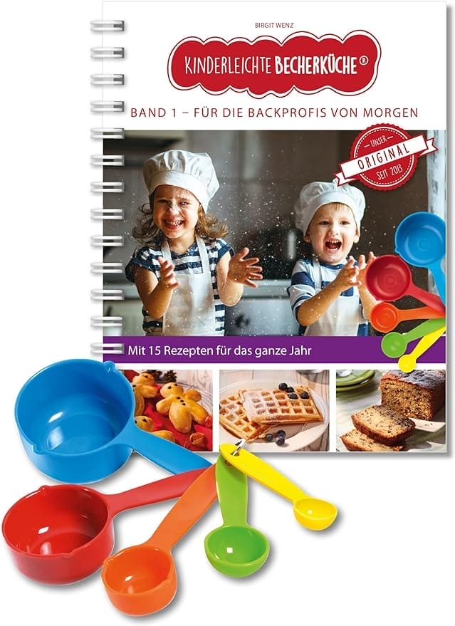 Becherküche Band 1 (2e editie 2020): Voor de bakprofessionals van morgen | bakset inclusief 5 kleurrijke maatbekers voor het meten van de ingrediënten | Met 15 lekkere recepten rond het jaar