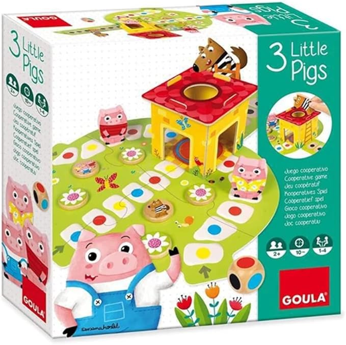 Jumbo GOULA - 3 Little Pigs - Bordspel - Kinderen vanaf 2 Jaar - Nederlands - Coöperatief spel om fijne motoriek te oefenen