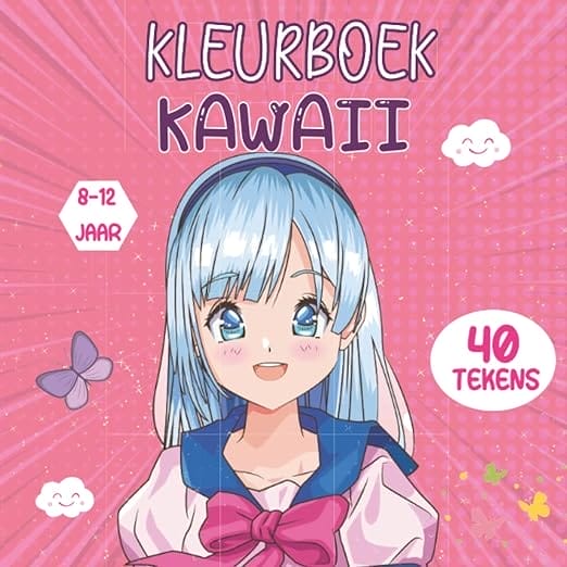 Kawaii kleurboek voor meisjes 8-12 jaar: 40 unieke kawaii tekeningen om in te kleuren voor meisjes | Superschattige tekeningen, anime prinses ... jaar, 11 jaar, 12 jaar | Kinderen en tieners
