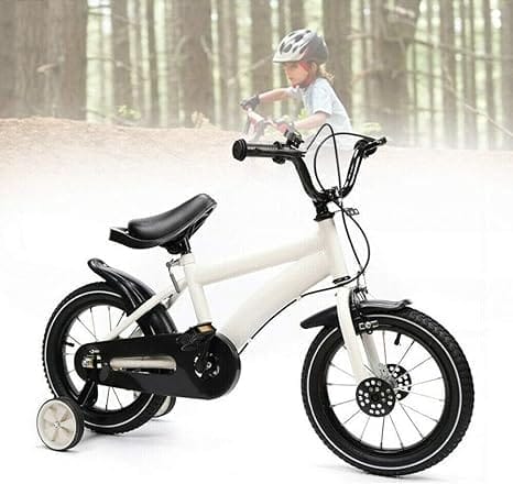 Kinderfiets, 14 inch uniseks fiets voor jongens en meisjes, fiets met zijwieltjes, stadsfiets, fiets voor kinderen