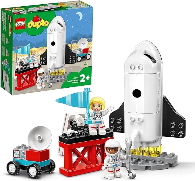 LEGO 10944 DUPLO Space Shuttle missie, Ruimtespeelgoed voor Kleine Astronauten, Kinderspeelgoed met een Ruimteraket
