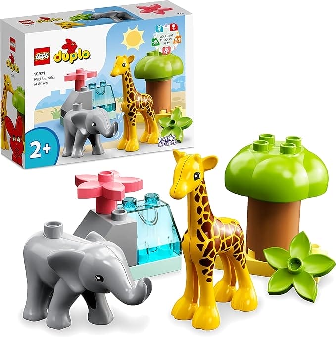 LEGO 10971 DUPLO Wilde dieren van Afrika Set, Educatief Speelgoed voor Peuters en Kinderen vanaf 2 Jaar met Safari Poppetjes, Zoals een Baby Olifant