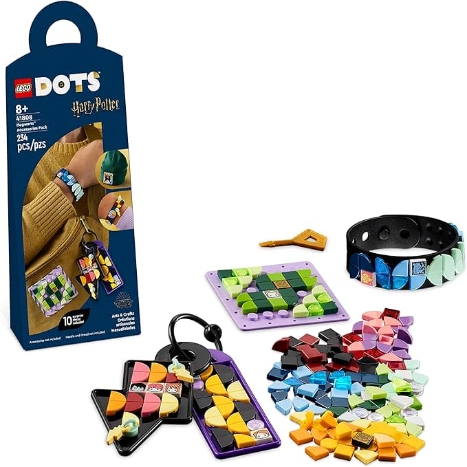 LEGO 41808 DOTS Zweinstein Accessoires pakket, Harry Potter Thema Juwelen Maken Kit met Armband en Sleutelhanger, DIY knutsel Speelgoed Set voor Jongens en Meisjes, Creatief Cadeau-Idee