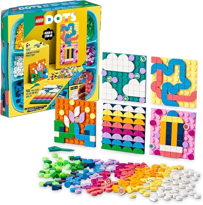 LEGO 41957 DOTS Zelfklevende patches megaset, Knutselpakket met Gepersonaliseerde Stickers, Creatief Speelgoed, Cadeau voor Meisjes en Jongens vanaf 6 Jaar