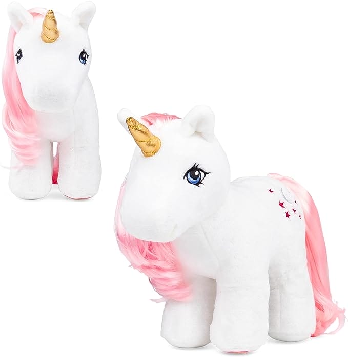 My Little Pony, Pluchen Moondancer ter ere van 40-jarig bestaan, Basic Fun, 35332, retro paardencadeau voor jongens en meisjes, eenhoorn zacht speelgoed voor jongens en meisjes van 3 jaar en ouder