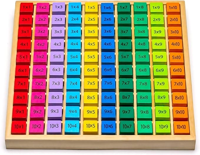 Natureich tafel van vermenigvuldiging voor basisschoolleerlingen/houten rekenbord/kleurrijke dobbelstenen met opdrachten/spel en plezier voor rekenprofessionals/vergemakkelijkt leren