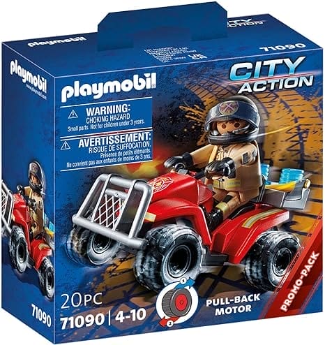 PLAYMOBIL City Action 71090 Brandweer Speed Quad met terugtrekmotor, speelgoed voor kinderen vanaf 4 jaar
