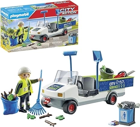PLAYMOBIL City Action 71433 Stadsreiniging met e-voertuig, laadplaats voor vuilnis, vuilniswagen speelgoed voor kinderen vanaf 4 jaar