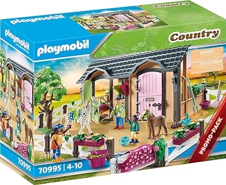 PLAYMOBIL Country 70995 Paardrijlessen met paardenboxen, speelgoed voor kinderen vanaf 4 jaar