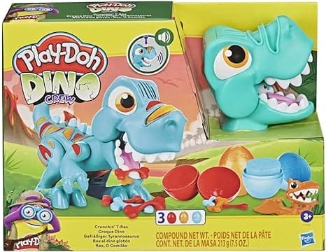 Play-Doh Dino Crew Crunchin' T-Rex-speelgoed voor kinderen vanaf 3 jaar met dinosaurusgeluidjes en 3 Play-Doh-eieren