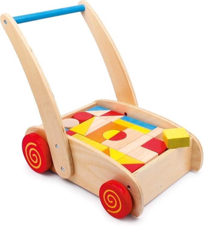 Small foot - Kleurrijke blokkenkar - 33 delig - beukenhout - Houten speelgoed vanaf 1 jaar