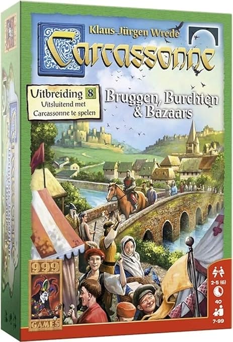 999 Games - Carcassonne: Bruggen, Burchten en Bazaars Bordspel - Uitbreiding vanaf 7 jaar - Een van de beste spellen van 2016 - voor 2 tot 5 spelers - 999-CAR19N