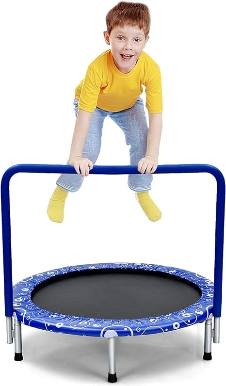 COSTWAY φ 92 cm mini-trampoline, opvouwbaar, kindertrampoline tot 150 kg belastbaar, tuintrampoline, indoor- en outdoortrampoline (blauw)