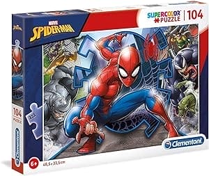 Clementoni Kinderen Puzzel, Marvel Spider-Man - 104 Stukjes - Supercolor Puzzle, 6+ jaar, 27116, Meerkleurig