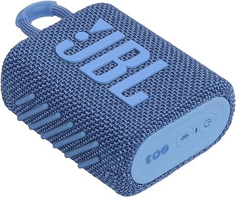 JBL GO 3 Eco draadloze Bluetooth-luidspreker in blauw - Draagbare speaker met geïntegreerde lus voor onderweg, USB C-oplaadkabel en tot 5 uur batterijduur