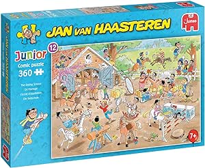 Jan van Haasteren Jumbo 20083 Junior 12: De Manege 360 stukjes, Kinderpuzzel, Voor kinderen vanaf 7 jaar, Legpuzzel voor kinderen