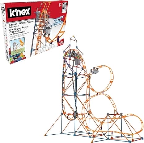 K'NEX 80216 Amazin' 8 Coaster , Colourful Construction Set for Boys and Girls, 448 Piece Kids Building Set for Children Aged 7 Years and Older