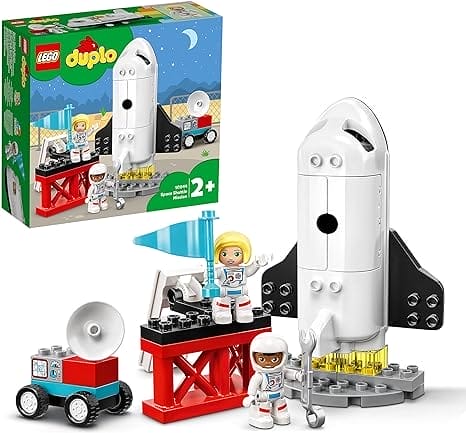 LEGO 10944 DUPLO Space Shuttle missie, Ruimtespeelgoed voor Kleine Astronauten, Kinderspeelgoed met een Ruimteraket