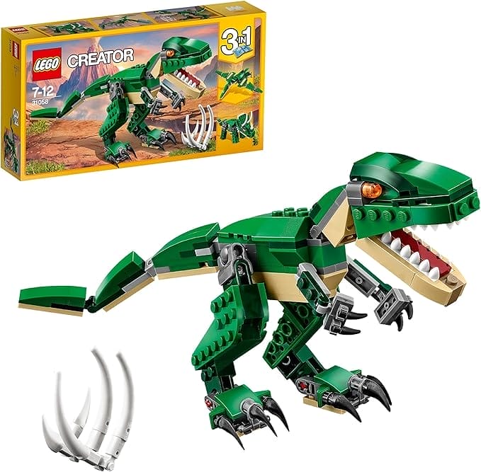 LEGO 31058 Creator Machtige dinosaurussen 3-in-1 Model met Dino Figuren van een T. rex, Triceratops en Pterodactylus, Verjaardagscadeau-idee voor Kinderen