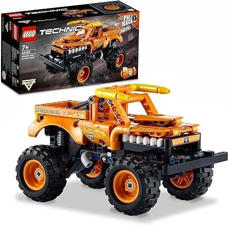LEGO 42135 Technic Monster Jam El Toro Loco, 2in1 Pull-Back Truck en Terreinwagen, Speelgoedauto Set, Leuk Cadeau voor Jongens en Meisjes vanaf 7 Jaar