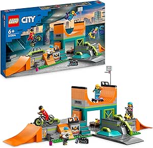 LEGO 60364 City Skatepark, Speelgoed voor Kinderen vanaf 6 Jaar, met BMX Fiets, Skateboard, Scooter, Rolschaatsen en 4 Skater Mini Figuren om Stunts Uit te Voeren, 2023 Set