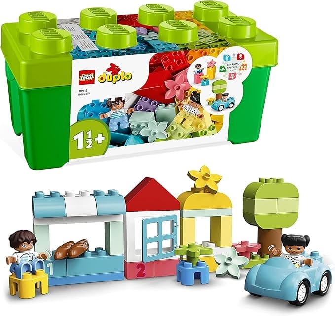 LEGO DUPLO Opbergdoos, Educatief Speelgoed voor Kindjes vanaf 1,5 Jaar, met Kleurrijke Onderdelen en Figuren, Origineel Baby Cadeau Idee 10913