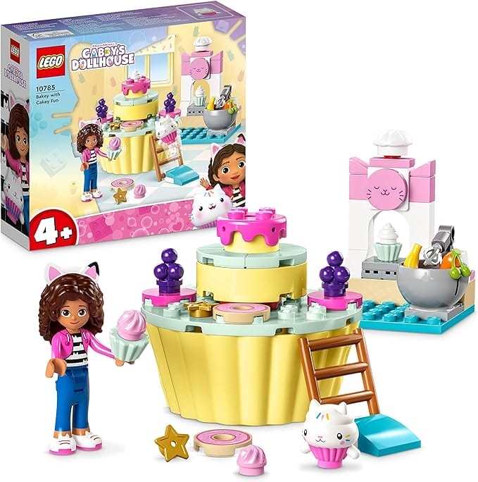 LEGO Gabby's Poppenhuis Bakken met Cakey, Keuken Set met Gabby en Cakey Kat Figuren, Inclusief Cupcake om Te Versieren, Speelgoed voor meisjes en Jongens vanaf 4 jaar, Verjaardagscadeau 10785