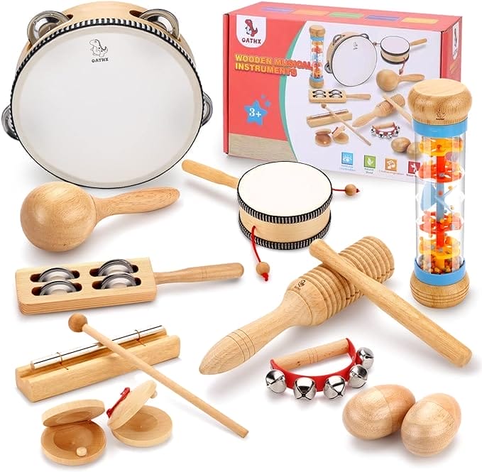 Muziekinstrumenten voor kinderen, kinderspeelgoed vanaf 1 jaar, speelgoed, houten speelgoed, Montessori xylofoon, 2 3 jaar, muziek, kinderspeelgoed voor peuters, drums