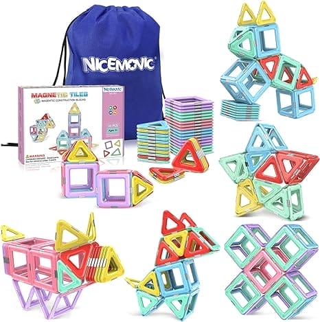 NICEMOVIC Magnetische bouwstenen, 36 stuks, magnetisch speelgoed, kinderspeelgoed voor jongens en meisjes van 3, 4, 5, 6 jaar, magnetische bouwblokken, educatief speelgoed, Montessori-speelgoed vanaf