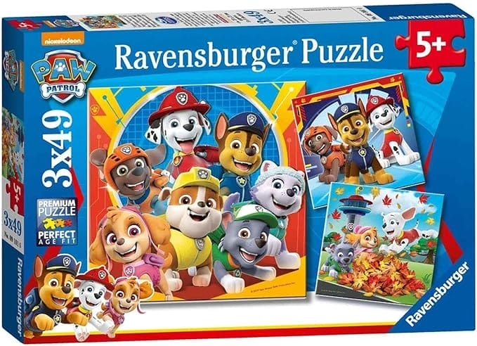 Ravensburger 5048 Paw Patrol 3 x 49 stukjes puzzel voor kinderen vanaf 5 jaar, 0