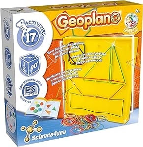 Science4you - Geoplane voor kinderen 6+ jaar - Educatief speelgoed met 17 activiteiten, Ideale geometriekit met geometrische vormen en rekenspellen, schoolspeelgoed voor kinderen van 6 7 8 9 jaar