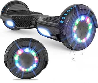 VOUUK Hoverboard, 6.5 inch tweewielig zweefplank met Bluetooth-luidspreker en LED-lichten, geschikt voor zowel kinderen als volwassenen. (blauw)