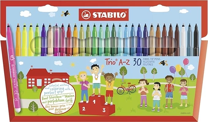 Viltstift - STABILO Trio A-Z - 30 stuks - met 30 verschillende kleuren