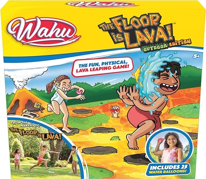 Wahu The Floor is Lava Outdoor Editie, De Vloer is Lava vanaf 5 Jaar, Buitenspeelgoed en Waterspel met Waterballonnen voor 2 tot 6 spelers